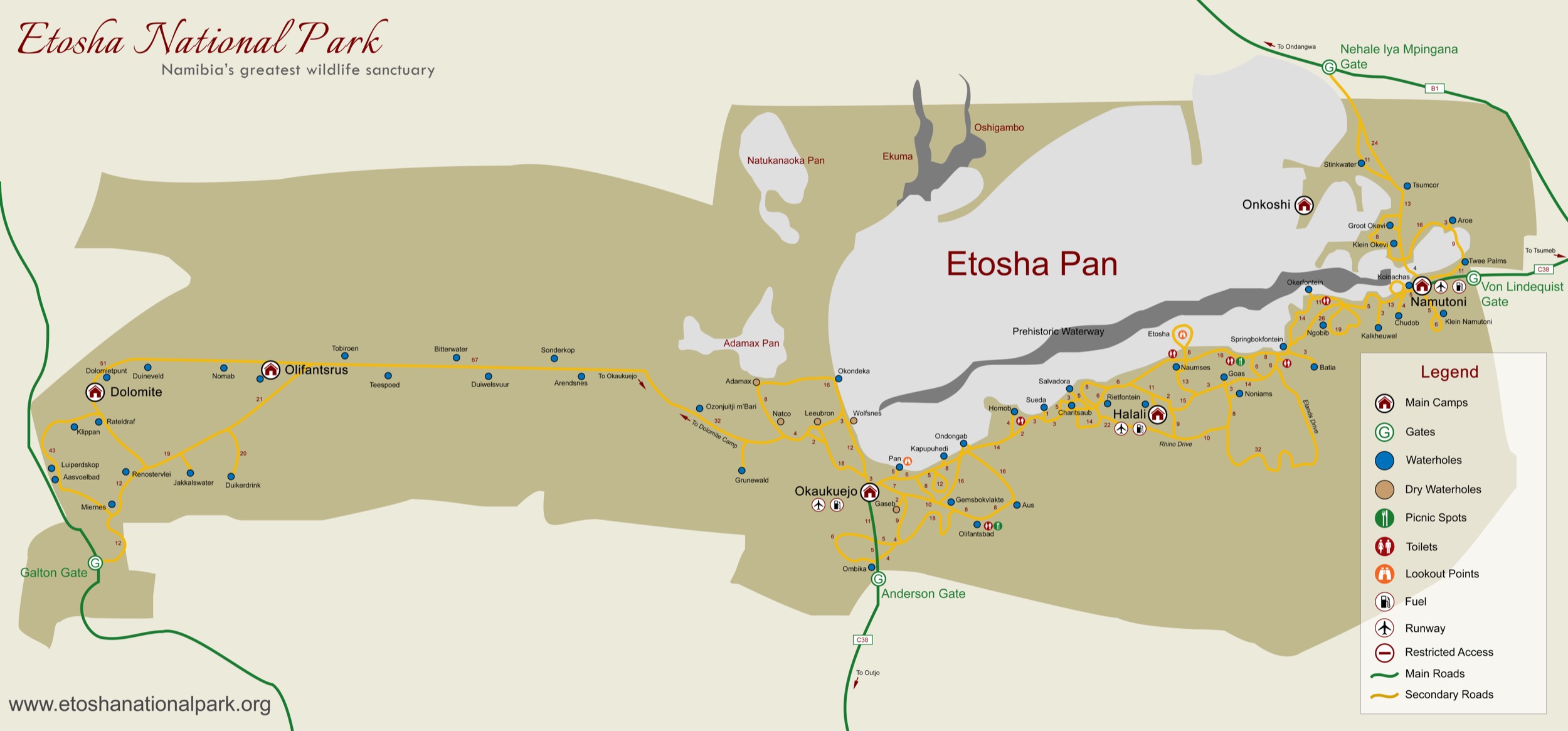 Etosha National Park Map